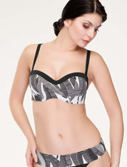 Lauma, Black Bikini Bandeau Top, On Model Front, 91J30