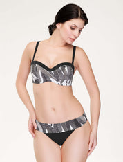 Lauma, Black Bikini Bandeau Top, On Model Front, 91J30