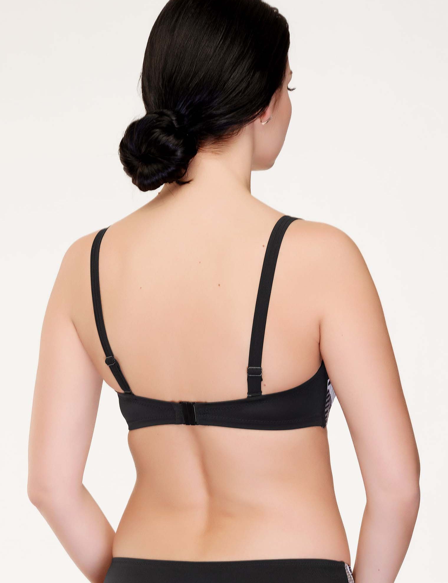 Lauma, Black Bikini Bandeau Top, On Model Back, 91J30