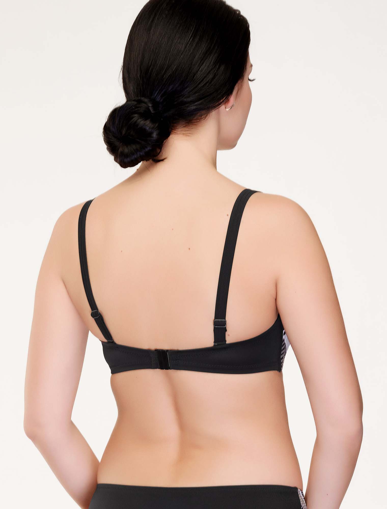 Lauma, Black Bikini Bandeau Top, On Model Back, 91J30