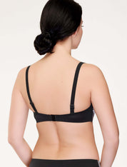 Lauma, Black Bikini Bandeau Top, On Model Back, 91J30