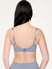 Lauma, Grey Embroidered Lace Half-padded Bra, On Model Back, 84J40