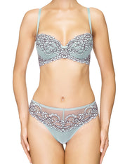 Lauma, Light Blue Lace Push Up Bra, On Model Front. 88H15