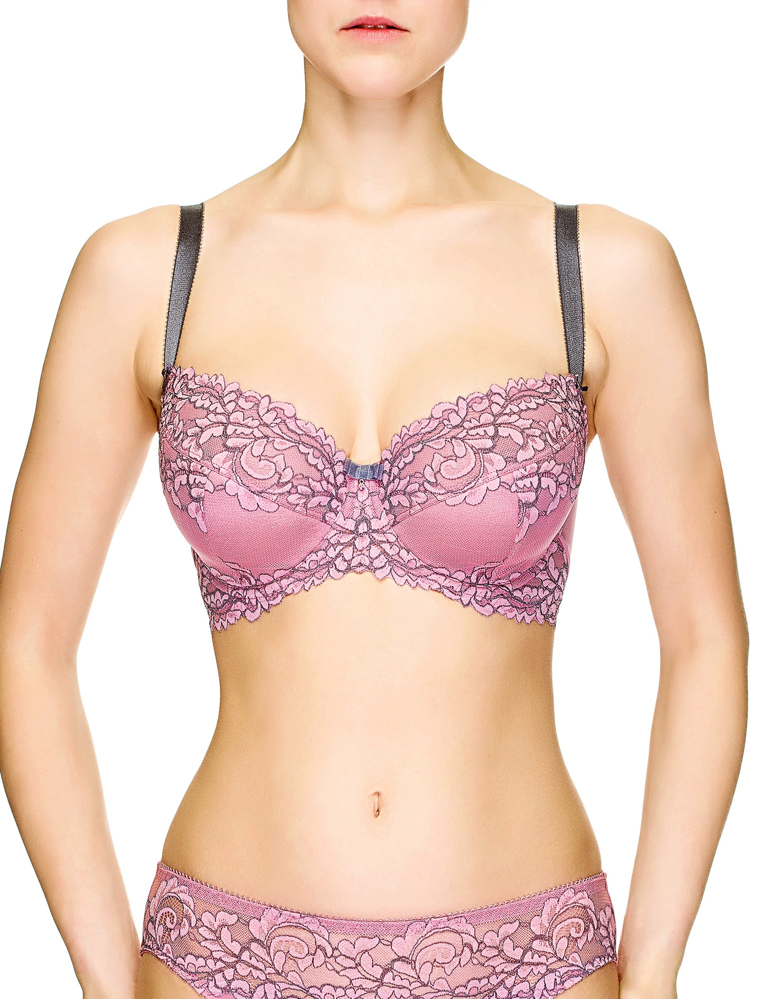 Lauma, Pink Underwired Half-Padded Bra, On Model Front. 88H40