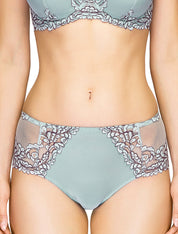 Lauma, Light Blue Lace Shorts, On Model Front. 88H70