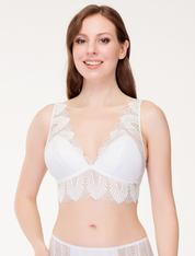 Lauma, White Lace Bralette, On Model Front, 90J22