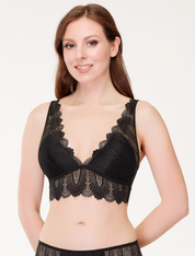 Lauma, Black Lace Bralette, On Model Front, 90J22