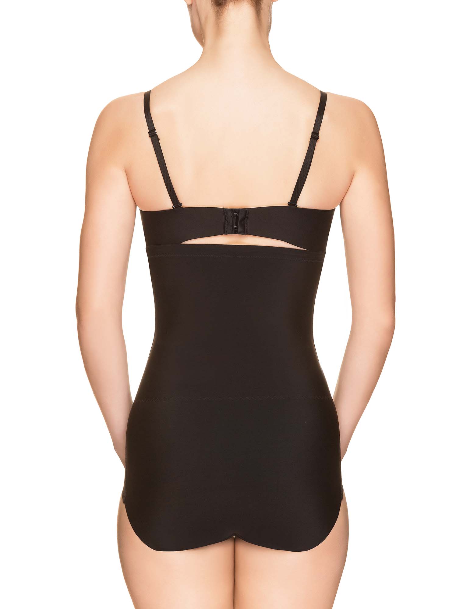 Lauma, Black High waist Shapewear Panty, On Model Back, 91B57