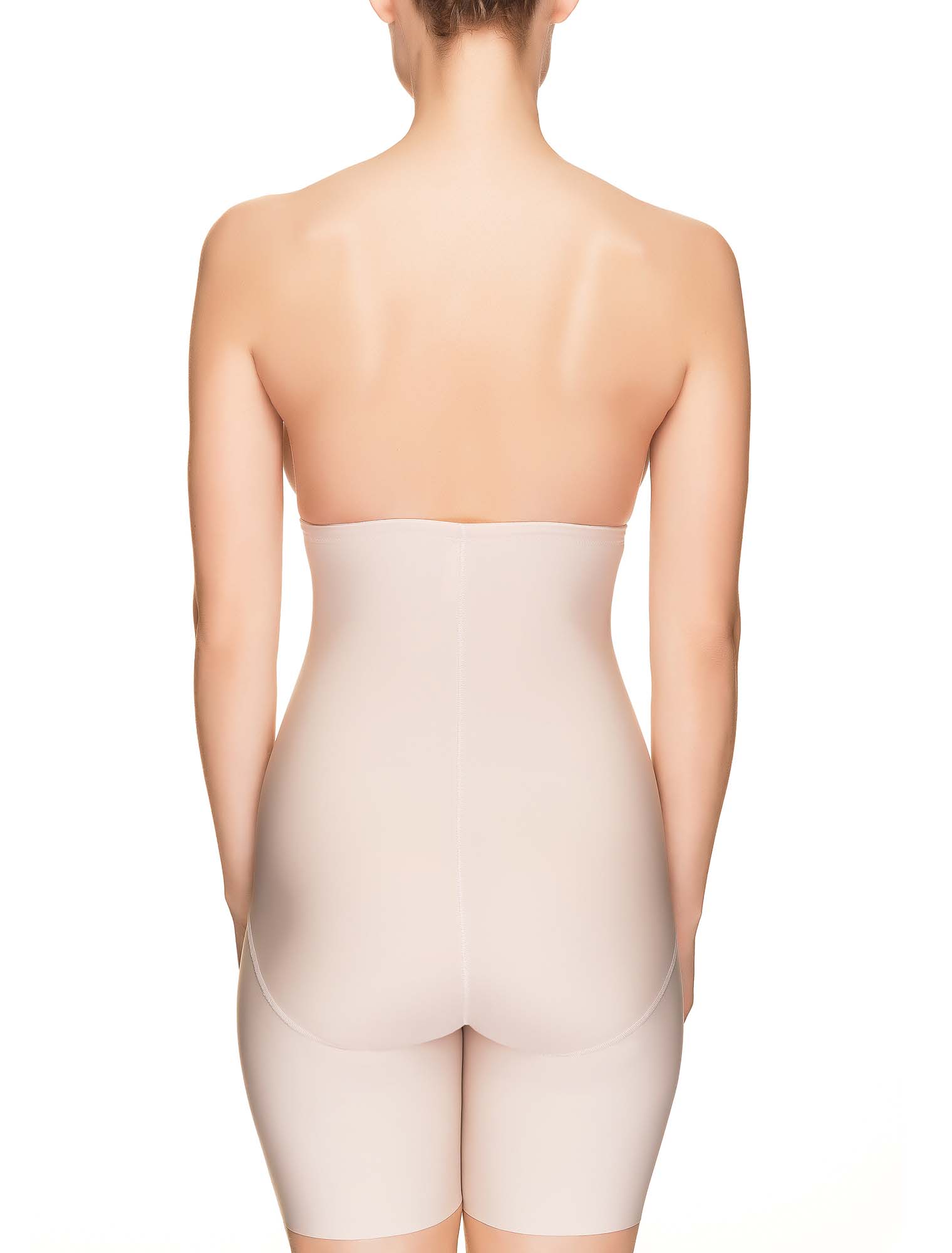 Lauma, Beige High waist Shapewear Shorts, On Model Back, 91B58