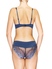 Lauma, Blue Lace Push-Up Bra, On Model Back, 91H15