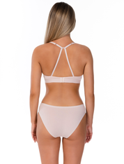 Lauma, Beige Wireless Cotton Bra, On Model Back, 92H20