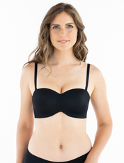 Lauma, Black Smooth Balconette Bra, On Model Front, 92H36