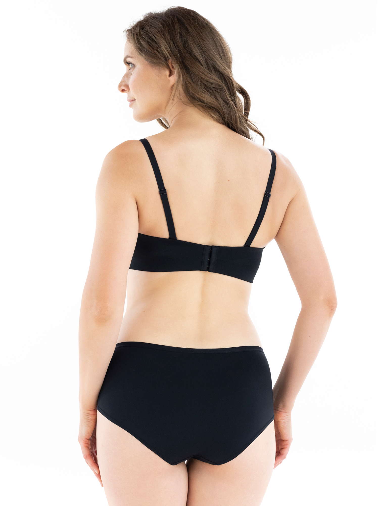 Lauma, Black Smooth Balconette Bra, On Model Back, 92H36