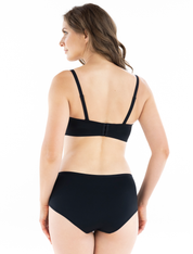 Lauma, Black Smooth Balconette Bra, On Model Back, 92H36