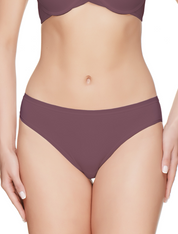 Lauma, Violet Smooth Mid Waist Panties, On Model Front, 94J50