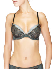 Lauma, Grey Moulded Push Up Bra, On Model Front, 95H35