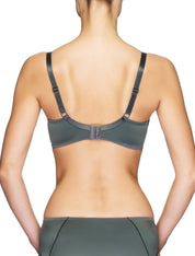 Lauma, Grey Underwired Half-padded Bra, On Model Back, 95H40