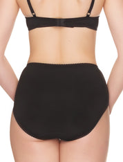 Lauma, Black Cotton High Waist Panties, On Model Back, 95J50