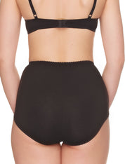 Lauma, Black Cotton High Waist Panties, On Model Back, 95J51