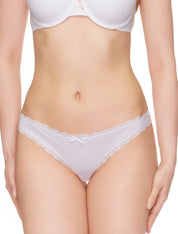 Lauma, White Cotton Mid Waist Panties, On Model Front, 96J50