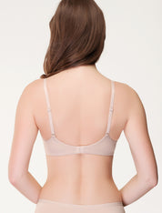 Lauma, Nude Wireless Molded Padded Cotton Bra, On Model Back, 98J32