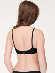 Lauma, Black Wireless Molded Padded Cotton Bra, On Model Back, 98J32