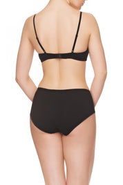 Lauma, Black Cotton Mid Waist Shorts Panties, On Model Back, 93J70