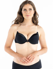 Lauma, Black Transparent Back Push-up Bra, On Model Front, 99250