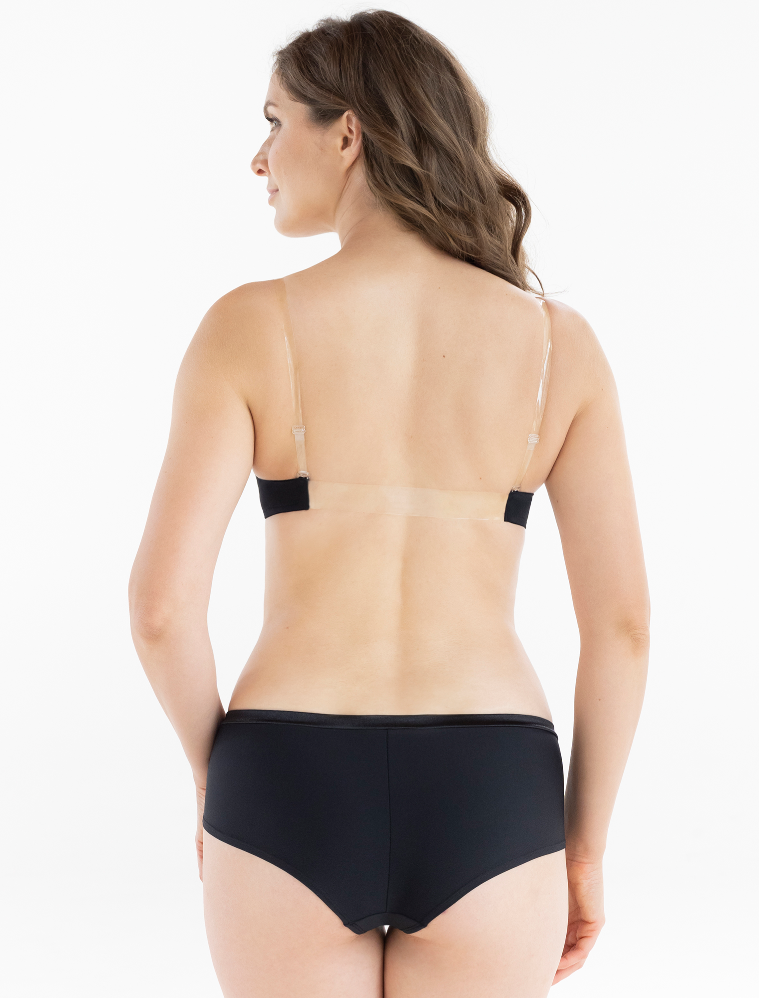 Lauma, Black Transparent Back Push-up Bra, On Model Back, 99250