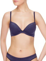 Lauma, Blue Moulded Push-up T-shirt Bra, On Model Front, 99580