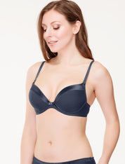 Lauma, Grey Moulded Push-up T-shirt Bra, On Model Front, 99580