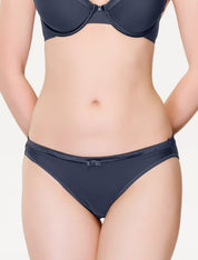 Lauma, Dark Grey Mid Waist Panties, On Model Front, 99C51