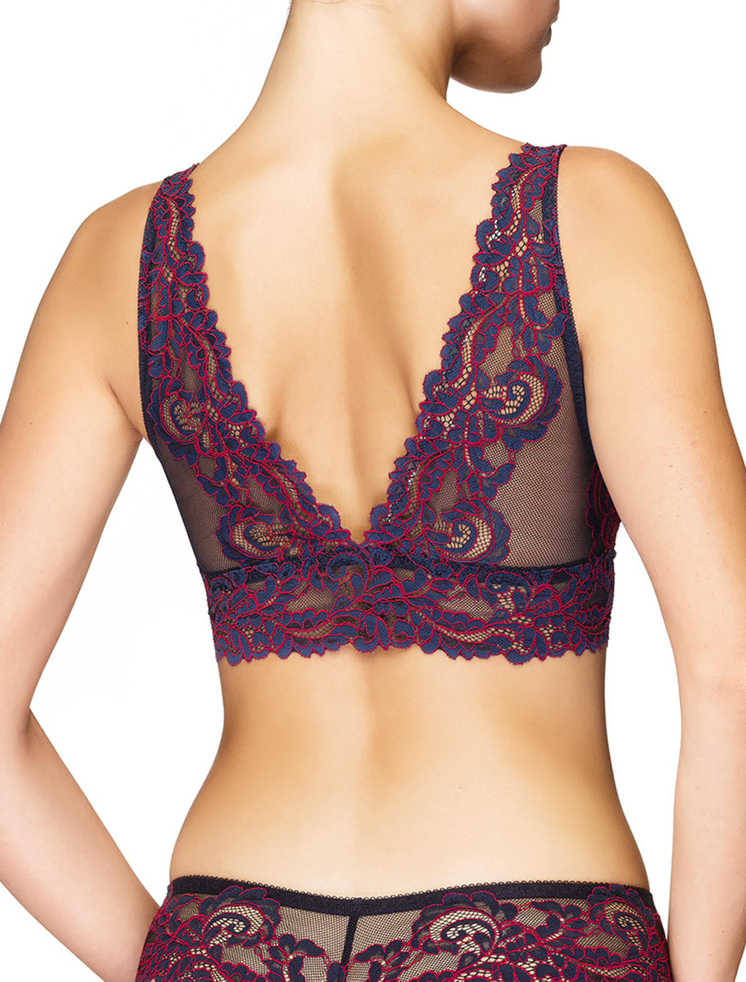 Lauma, Blue Lace Bralette, On Model Back, 99H22
