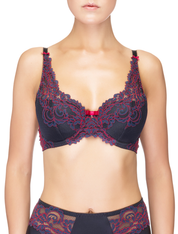Lauma, Blue Padded Lace Bra, On Model Front, 99H30