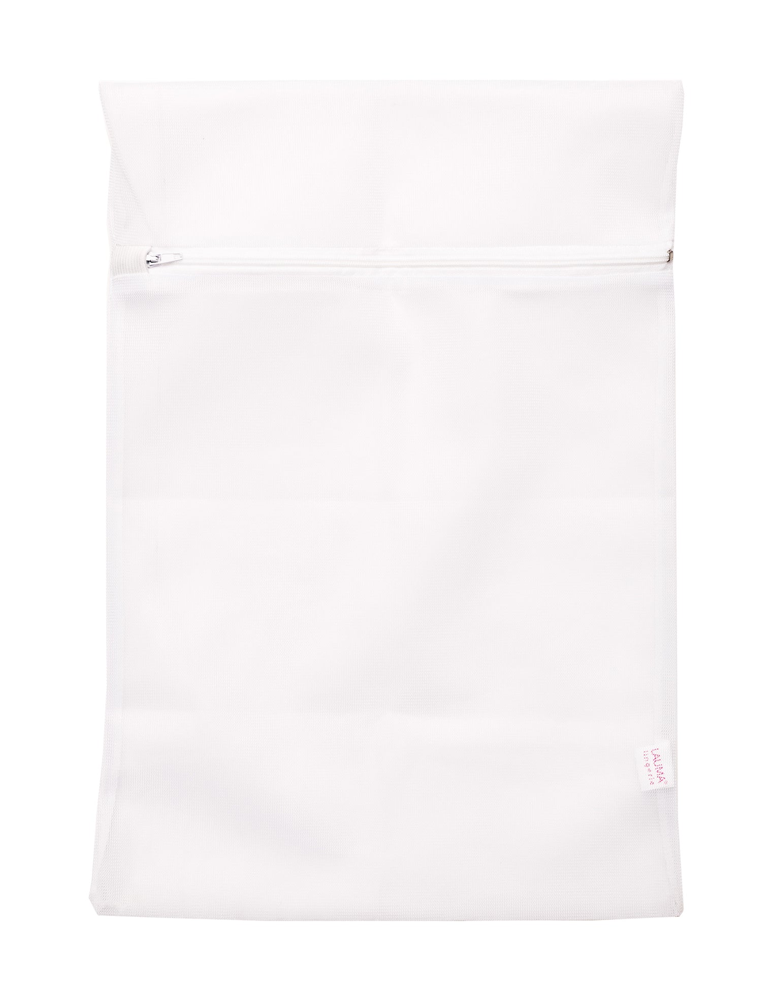 Lauma, White Laundry Washing Bag With Zipper, Front