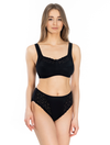 Lauma, Black Non-padded Wireless Bra, On Model Front, 02123