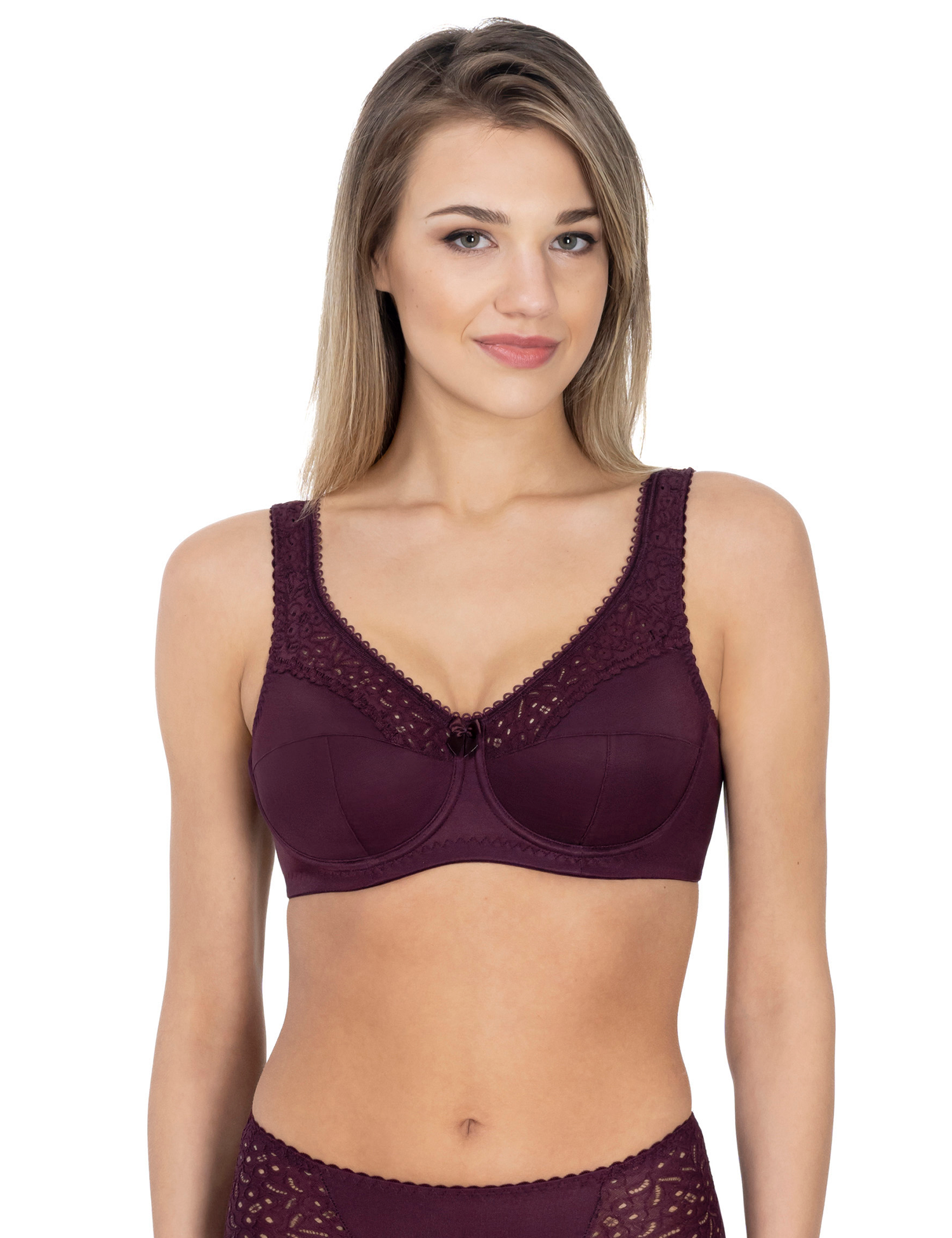Lauma, Purple Non-padded Underwired Bra, On Model Front, 02131