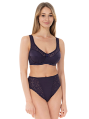Lauma, Purple Non-padded Lingerie Set, On Model Front, 02131, 01810
