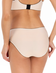 Lauma Lingerie, Ivory Midi Waist Panty, With Lace, On Model Back, 03L52