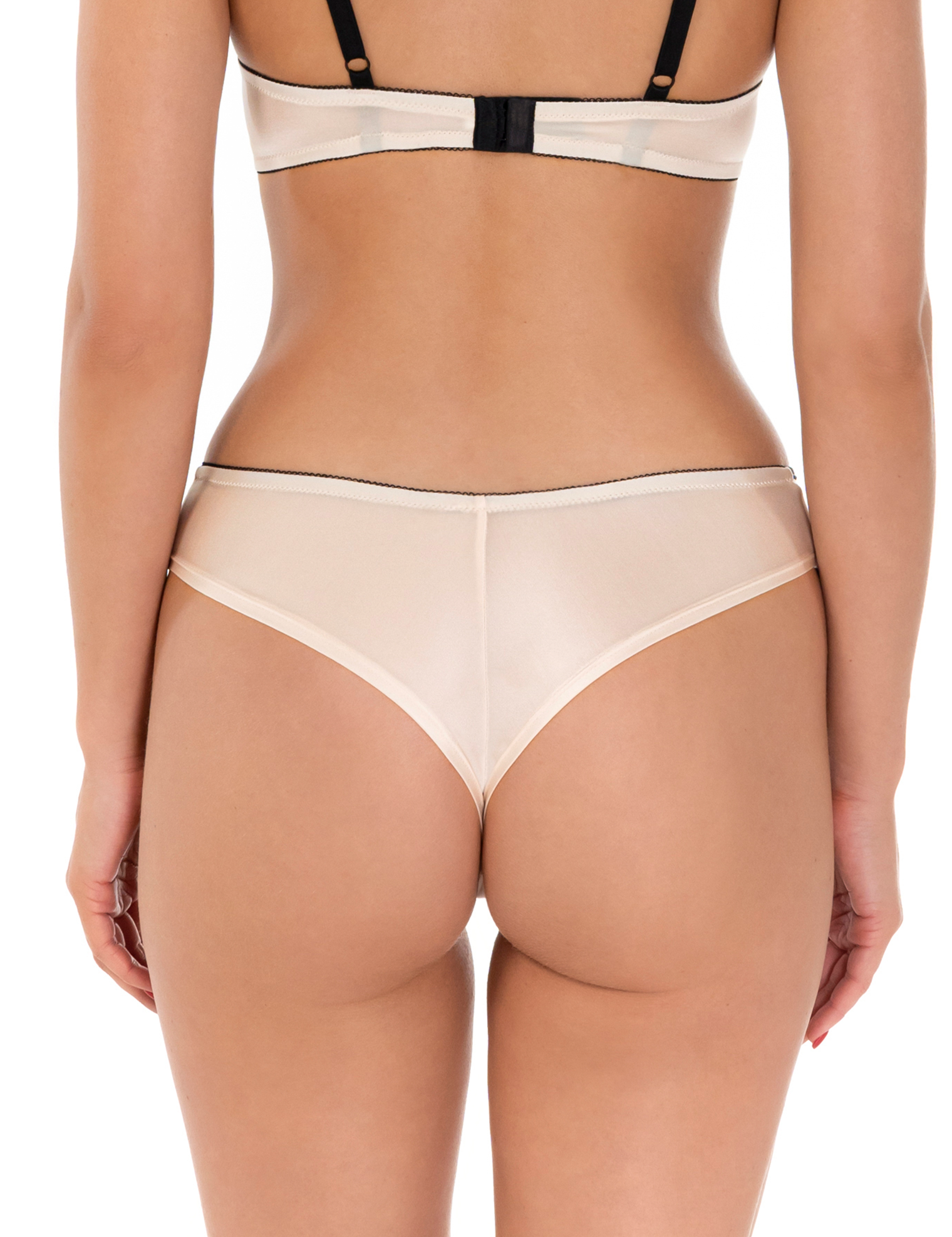 Lauma Lingerie, Ivory String Panty, With Lace, On Model Back, 03L60