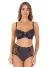 Lauma, Dark Purple Lace Non-padded Underwired Bra, On Model Front, 08L20