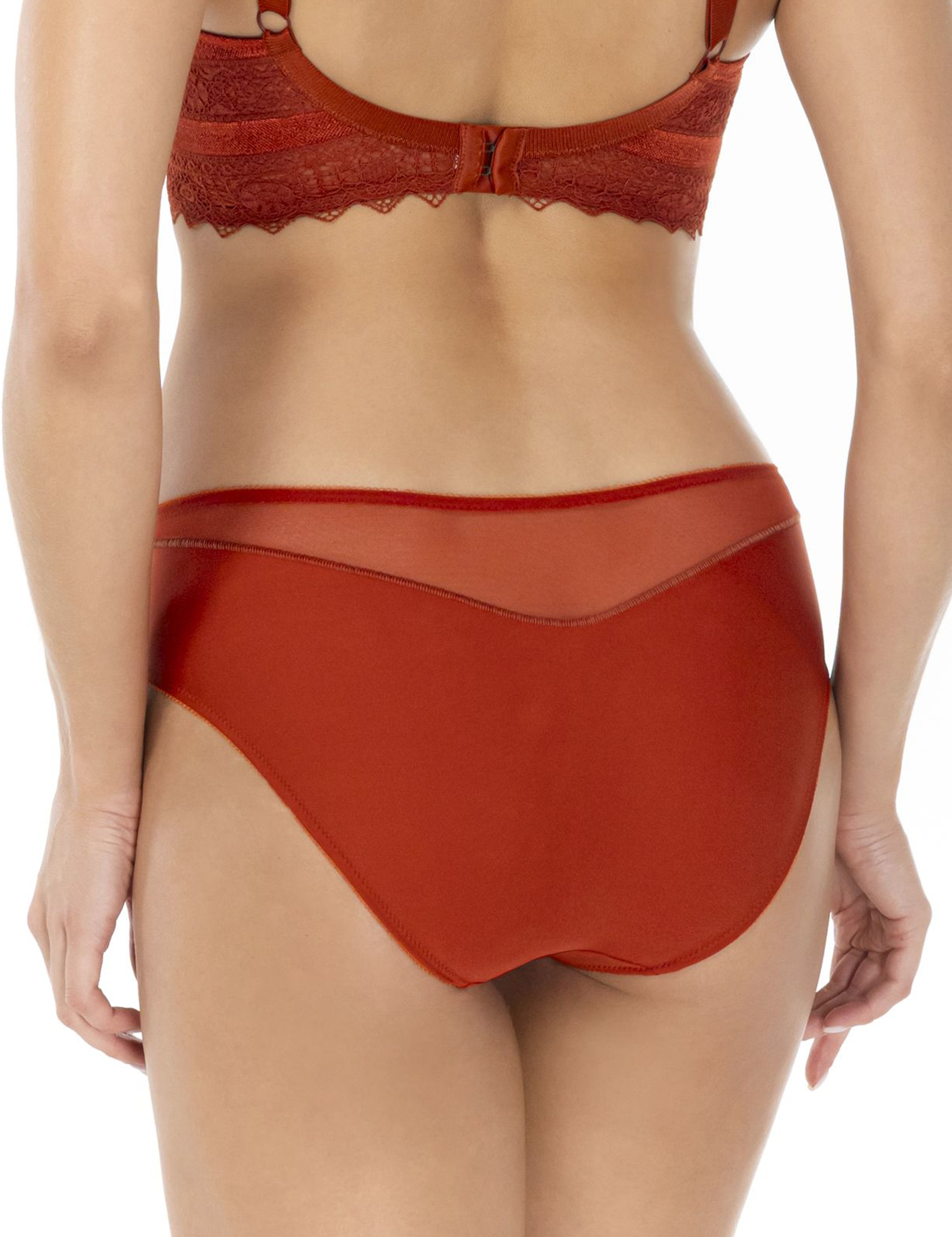 Lauma, Orange Mid Waist Panty, On Model Back, 09L50