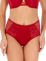 Lauma, Red High Waist Panty, On Model Front, 11L51