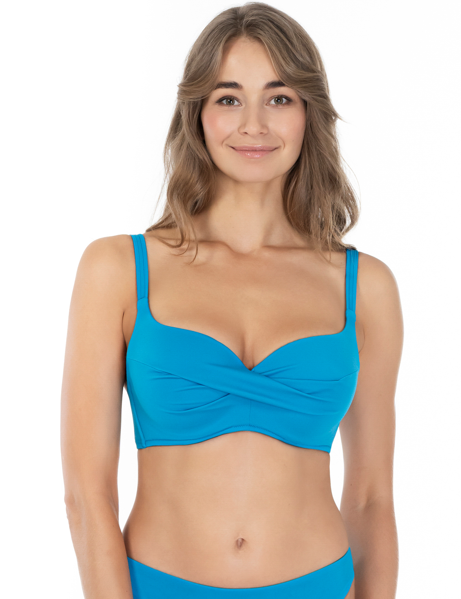 Lauma, Blue Bikini Top, On Model Front, 12J30