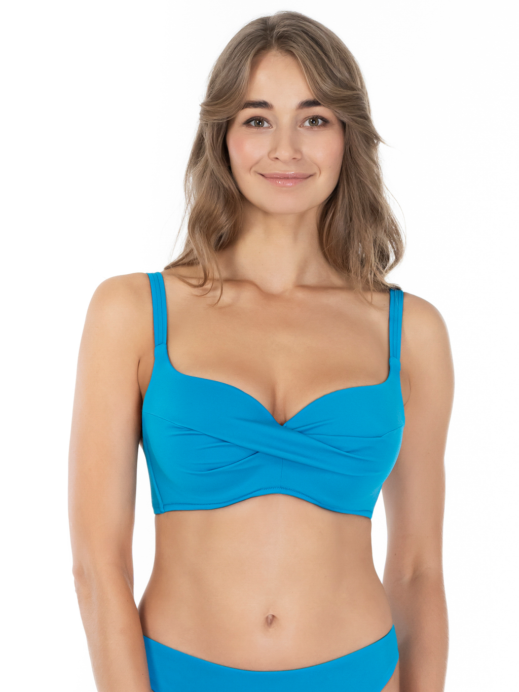 Lauma, Blue Bikini Top, On Model Front, 12J30