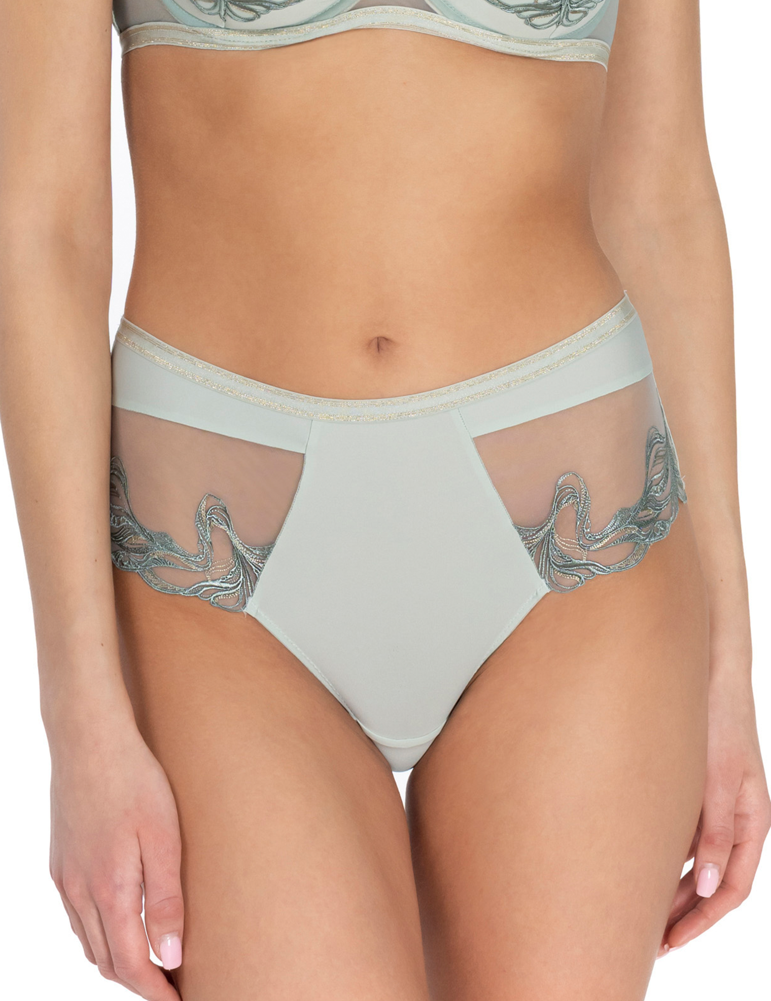 Lauma, Light Green High-waist Panty, On Model Front, 17L51