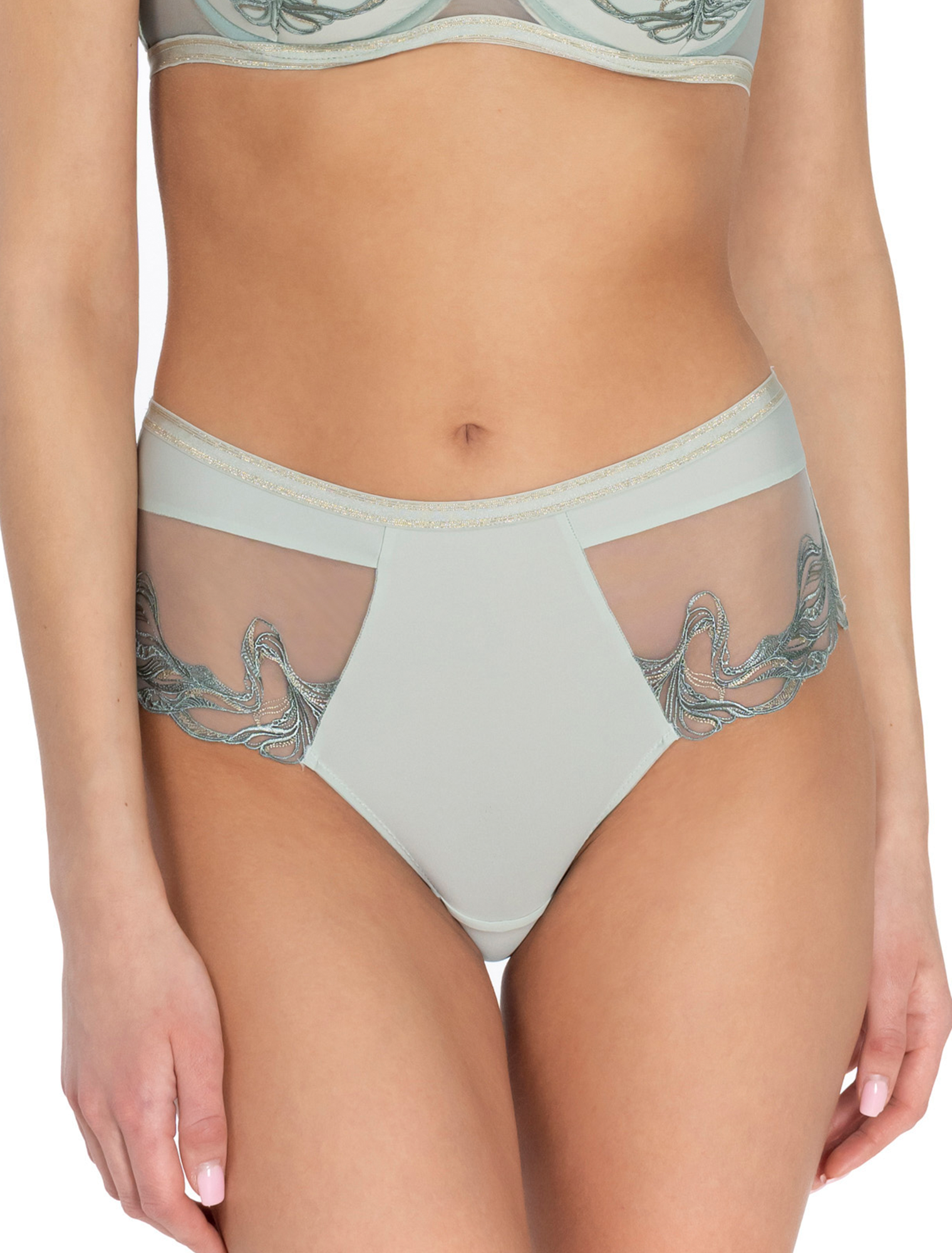 Lauma, Light Green High-waist Panty, On Model Front, 17L51