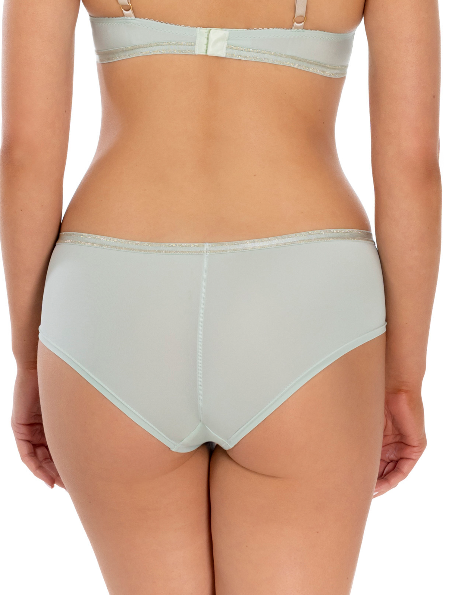Lauma, Light Green Mid-waist Shorts Panty, On Model Back, 17L70