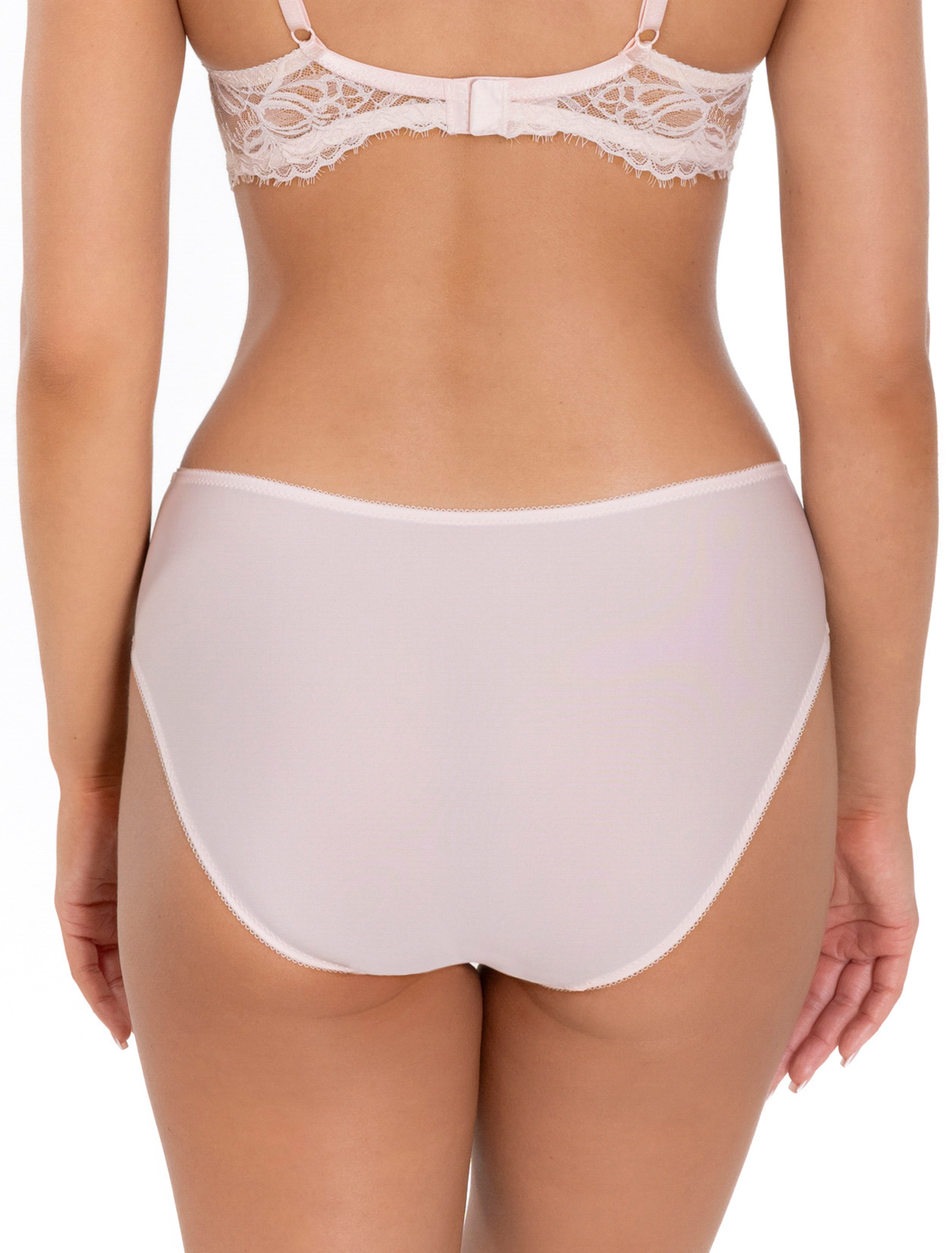 Lauma, Light Pink Mid Waist Panty With Lace, On Model Back, 22L52