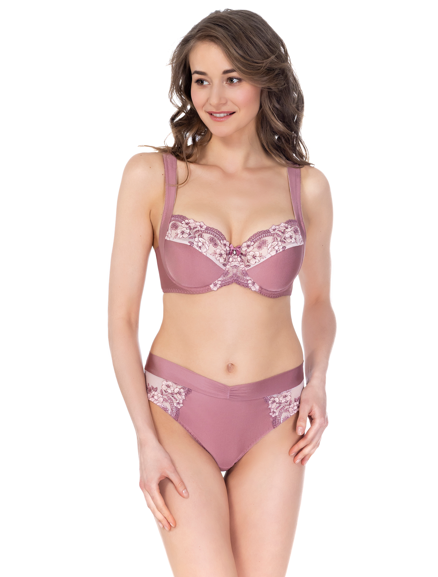 Lauma, Pink Mid Waist Panties, On Model Front, 37K50